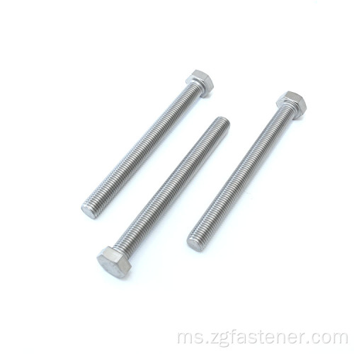 American Standard DIN 933 DIN934 A2 A4 Hexagon Head Bolt Screw SS304 Bolt dan kacang keluli tahan karat